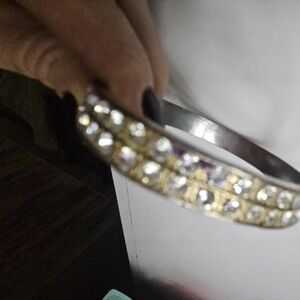 Silver and Gold Rhinestone Bangle